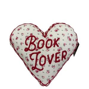 Barnes & Noble Embroidered Book Lover Pillow Valentine's Day 2026 NEW! RARE!